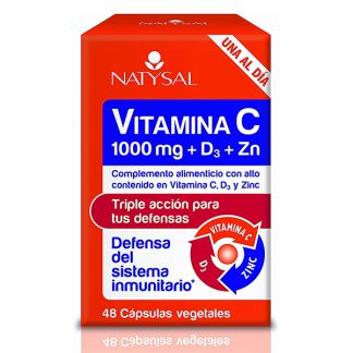 Vitamina C + D3 + Zinc Natysal - 32 cápsulas