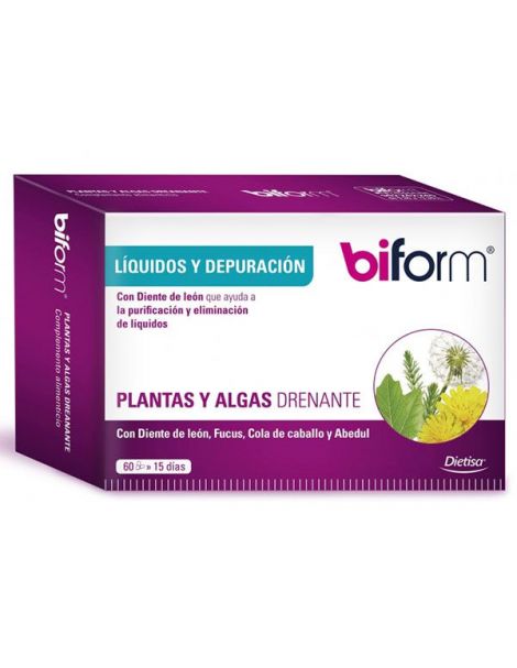 Biform Plantas y Algas Drenante Dietisa - 60 cápsulas