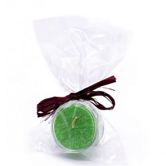 Vela de Cera de Palma de Té Verde con Portavelas de Cristal Kenzerfarm - 1 unidad