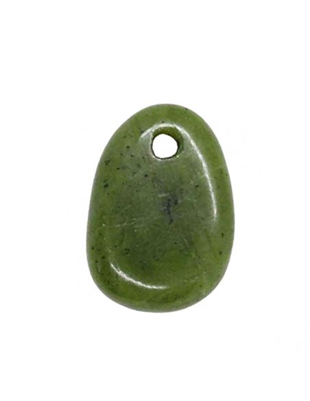 Colgante Canto Rodado Agujereado Jade Canadiense