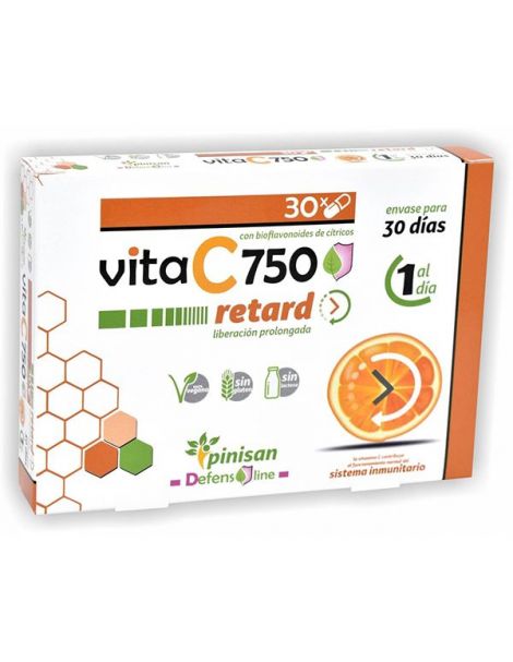 Vita C Retard 750 Pinisan - 30 cápsulas