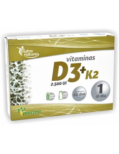Vitamina D3+K2 Pinisan - 60 cápsulas