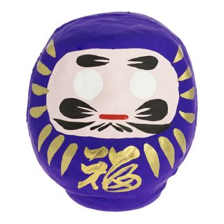 Daruma Japonés Púrpura (Armonía) Tierra Zen - 9x7.5 cm.