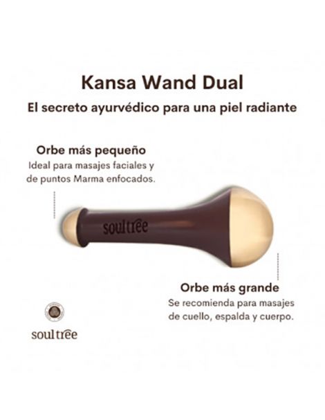 Varita Kansa Wand Doble Ayurvédica para Masaje Facial SoulTree