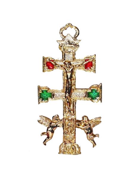 Cruz de Caravaca Dorada - 8 cm.