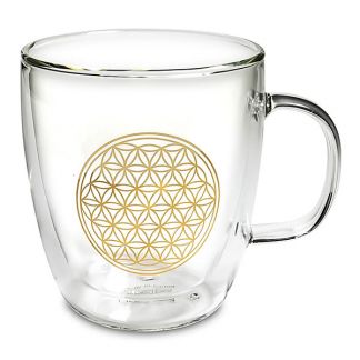 Taza Doble Pared con Flor de la Vida - 400 ml.