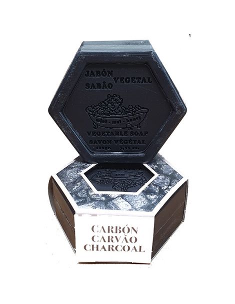 Jabón Hexagonal con Miel y Carbón Castillo de Peñalver - 100 gramos