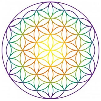 Adhesivo Flor de la Vida Arco Iris Grande