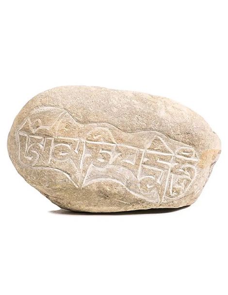 Piedra Tallada con el Mantra Om Mani Padme Hum