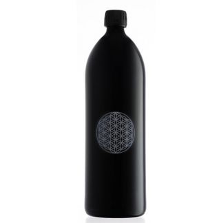 Botella de Vidrio Miron VioletGlass con Flor de la Vida - 1 litro