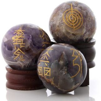 Esfera de Amatista con Símbolos Reiki - 5 cm. (1 unidad)