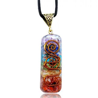 Colgante Orgonita 7 Chakras y Espiral Alargado