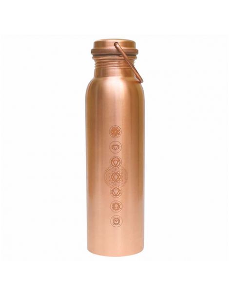 Botella de Cobre Chakras Indiaveda - 950 ml.