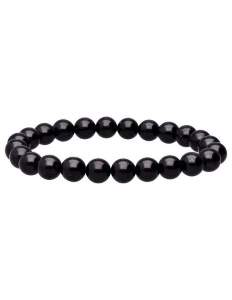 Pulsera Bolas Turmalina Negra - 8 mm.