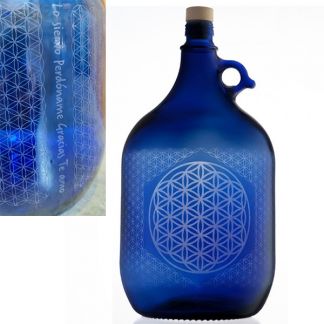 Garrafa de Vidrio Azul de Murano con Ho'oponopono Grabado 360º - 5 litros