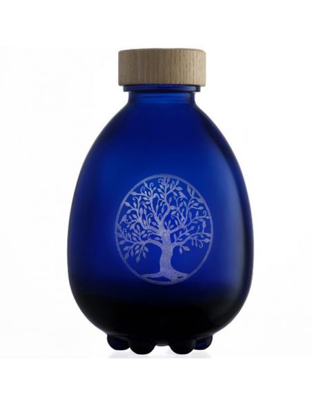 Botella de Vidrio Egg of Life con Árbol de la Vida Grabado y Tapón de Madera Vitbot - 500 ml.