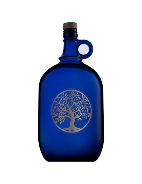 Garrafa de Vidrio Azul de Murano con Árbol de la Vida - 2 litros
