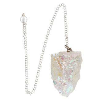 Péndulo de Cuarzo Aqua Aura Blanco Bruto