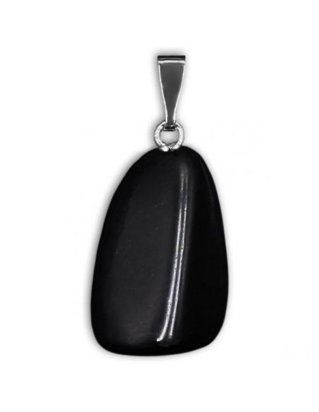 Colgante Rodado Engarzado Plata Shungit