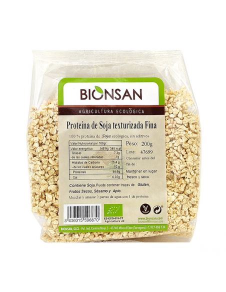 Proteína de Soja Texturizada Fina Ecológica Bionsan - 200 gramos