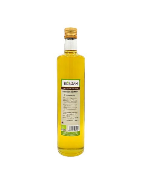 Aceite de Sésamo Ecológico Bionsan - 750 ml.