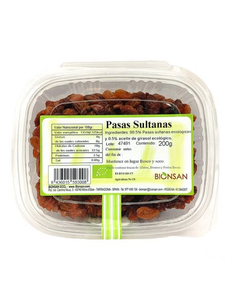 Pasas Sultanas Ecológicas Bionsan - 200 gramos