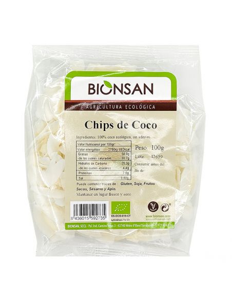 Chips de Coco Ecológicos Bionsan - 100 gramos