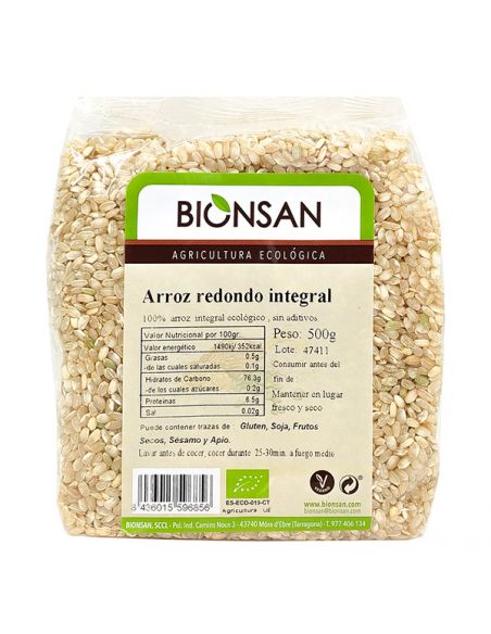 Arroz Integral Redondo Ecológico Bionsan - 500 gramos