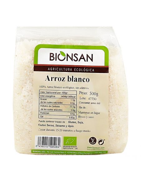 Arroz Blanco Redondo Ecológico Bionsan - 500 gramos