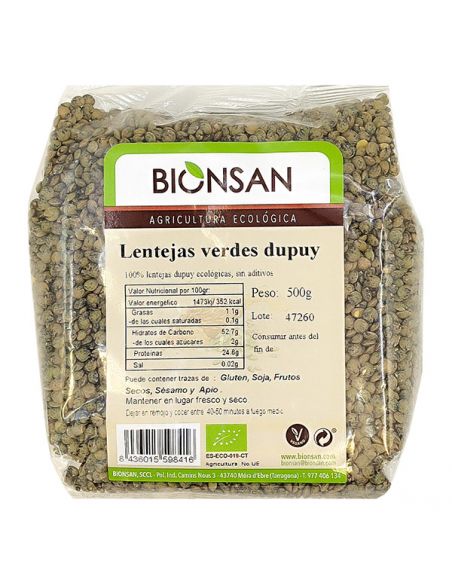 Lenteja Verde Dupuy Ecológica Bionsan - 500 gramos
