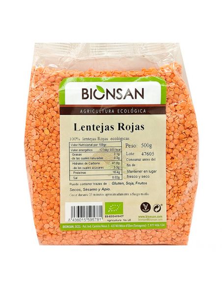 Lenteja Roja Ecológica Bionsan - 500 gramos