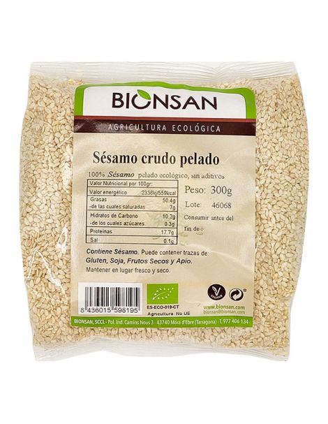 Sésamo Crudo Pelado Ecológico Bionsan - 300 gramos