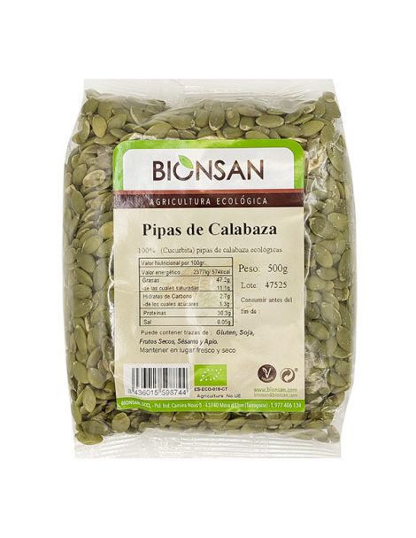 Pipas de Calabaza Ecológicas Bionsan - 500 gramos