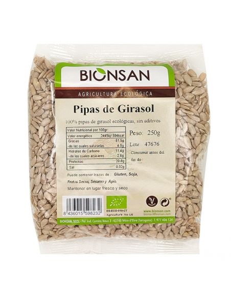 Pipas de Girasol Ecológicas Bionsan - 250 gramos