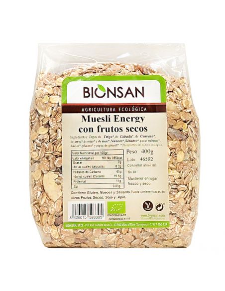 Muesli Energy con Frutos Secos Ecológico Bionsan - 400 gramos