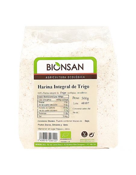 Harina de Trigo Integral Ecológica Bionsan - 500 gramos