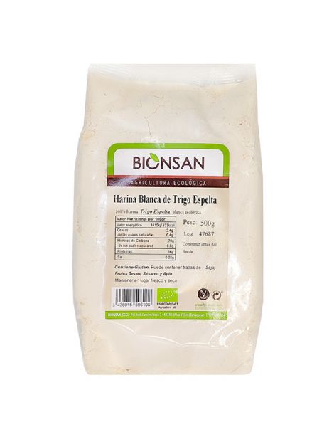 Harina de Espelta Blanca Ecológica Bionsan - 500 gramos