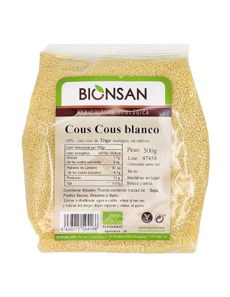 Cous-Cous Blanco Ecológico Bionsan - 500 gramos