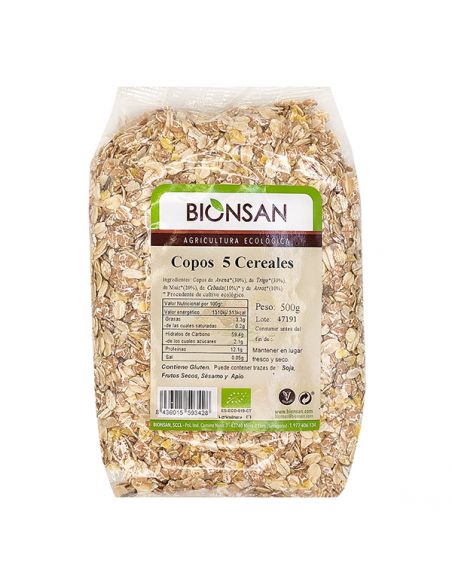 Copos 5 Cereales Ecológicos Bionsan - 500 gramos