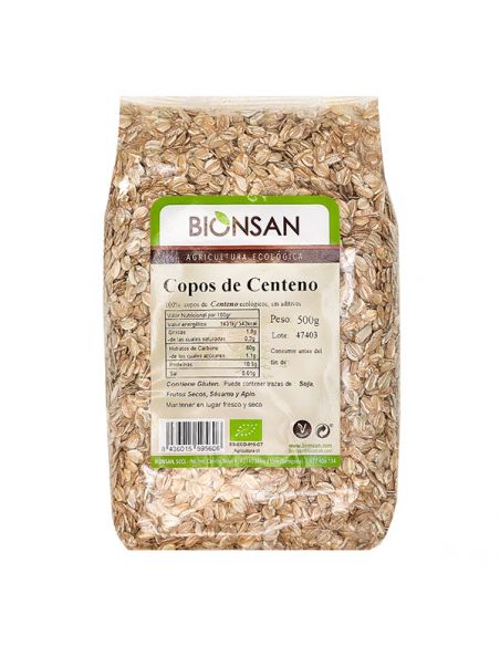 Copos de Centeno Ecológicos Bionsan - 500 gramos