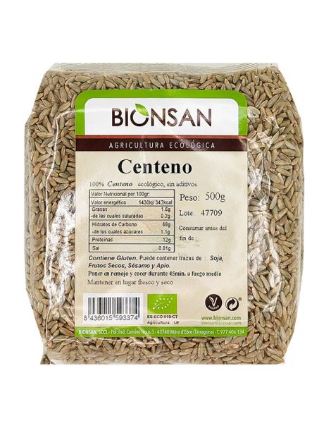 Centeno en Grano Ecológico Bionsan - 500 gramos