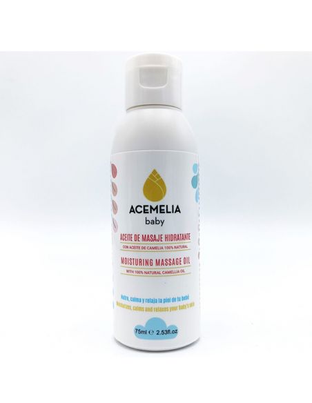 Aceite de Masaje Hidratante para Bebés con Camelia Acemelia - 75 ml.