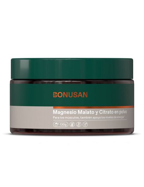Magnesio Malato y Citrato en Polvo Bonusan - 130 gramos