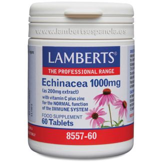 Equinácea 1000 mg. con Vitamina C y Zinc Lamberts - 60 tabletas