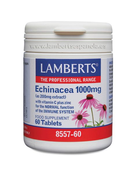 Equinácea 1000 mg. con Vitamina C y Zinc Lamberts - 60 tabletas