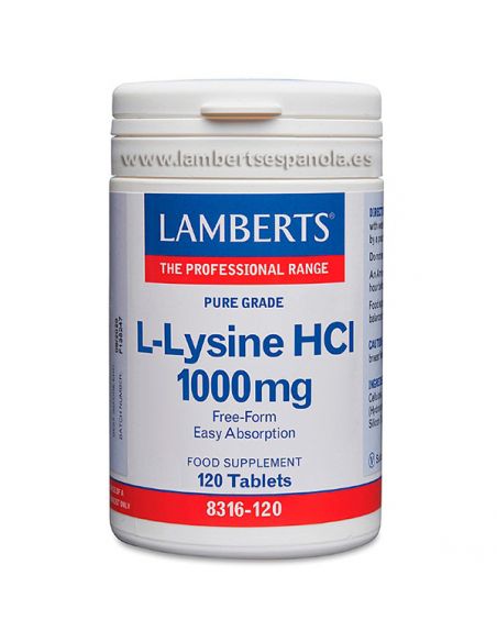 L-Lisina HCI 1000 mg. Lamberts - 120 tabletas