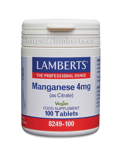 Manganeso 4 mg. Lamberts - 100 tabletas