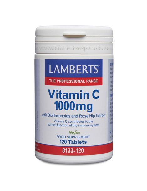 Vitamina C 1000 mg. con Bioflavonoides y Escaramujo Lamberts - 120 tabletas