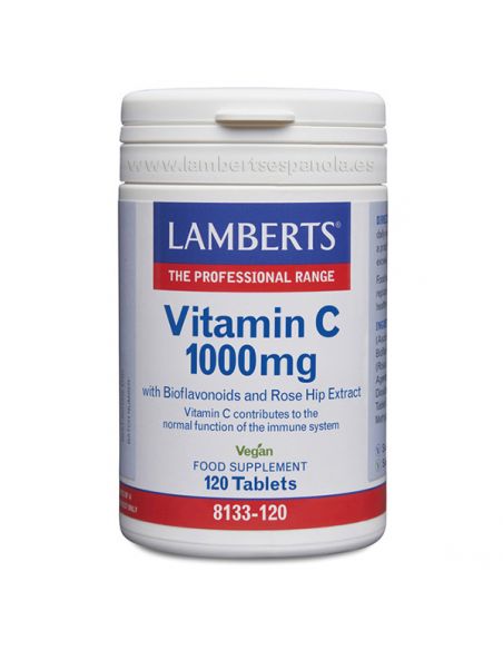 Vitamina C 1000 mg. con Bioflavonoides y Escaramujo Lamberts - 120 tabletas