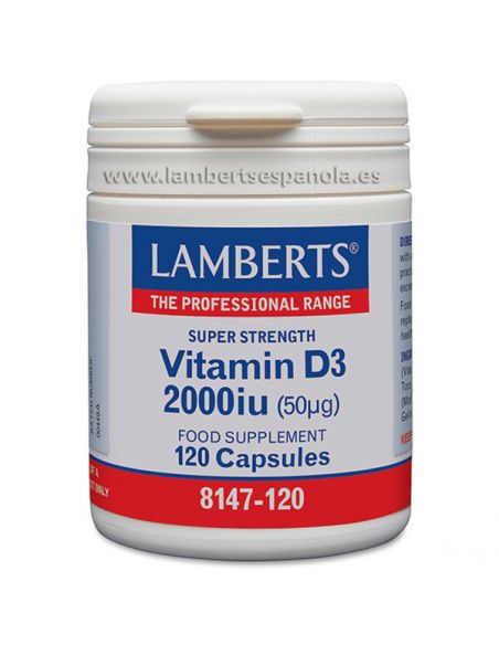 Vitamina D3 2000 UI Lamberts - 120 cápsulas